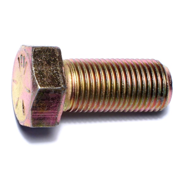 Midwest Fastener Grade 8, 9/16"-18 Hex Head Cap Screw, Zinc Yellow Steel, 1-1/4 in L, 5 PK 65502 - main